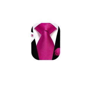 2454 Hot Pink Ties Solid Classic Formal Tie Satin Silk Classy Necktie